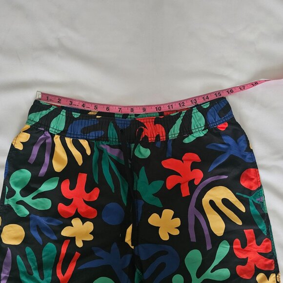 Hanna Andersson Men's Tropical Rainforest On Black Swim Trunks Size Medium - Picture 6 of 10